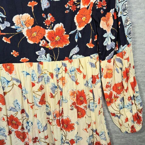 Patrons Of Peace Peasant Tunic Dress Small Boho Swing Ruffle Asymmetrical Hem - Picture 6 of 13